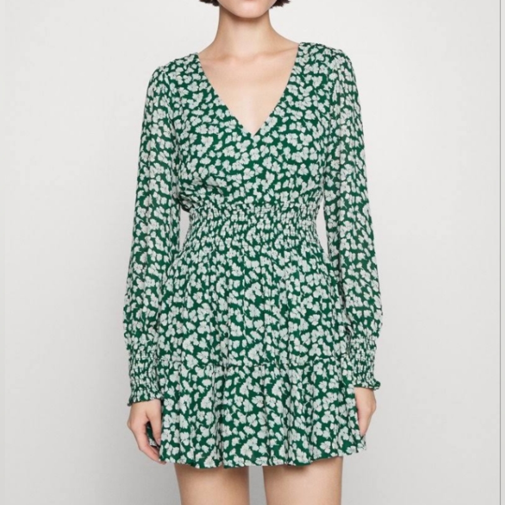 Abercrombie & Fitch Emerald With Flowers Woman's Mini Dress - Picture 4 of 7